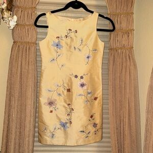 Talbots Kids Floral Embroidered Silk Dress